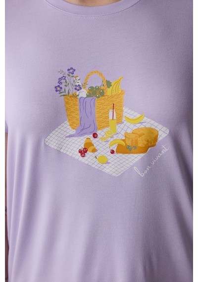 Penti Bon Vivant Lila Tişört Pijama Üstü