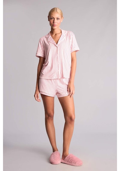 Defacto Regular Fıt Kısa Kollu 2li Softshell Kırmızı Pijama Takımı I3489ax26aurd197 Kırmızı-rd197