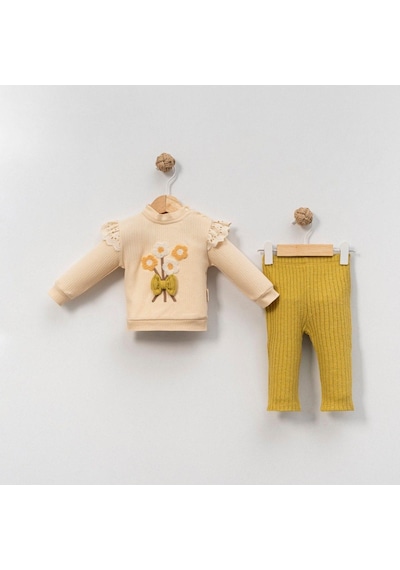 Çakar Bebe 6-18 Aylık Çiçek Süzine 2 Li Takım-8045120 - Çağla Yeşil Çok Renkli