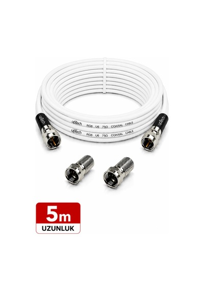 Uptech Hd Uydu Anten Kablosu 5 Metre F Konnektörlü Full Hd 4k Tv Kablosu