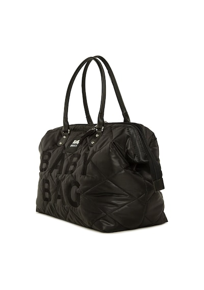 Bagmori Baby Bag Nakışlı Puf Şişme Siyah Anne Bebek Bakım Çanta Siyah