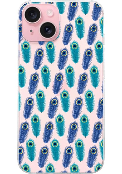 Apple Uyumlu iPhone 15 İle 1mm Slim Fit Nazar Boncuğu 4 Baskılı Şeffaf Kılıf