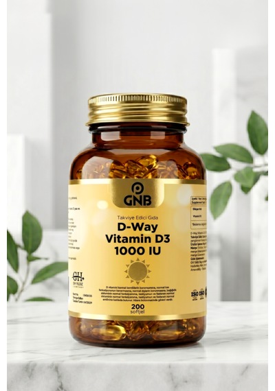 Gnb D-way Vitamin D3 1000 Iu 1 Softjel 1000 Iu İçerir Takviye Edici Gıda 200 Softjel