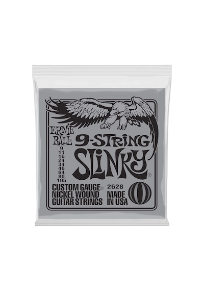 Sıska Üst Ağır Alt Slinky 8-string Elektro Gitar Telleri, Ölçü 9-80