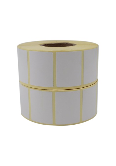 Kuşe Etiket 40mm X 30mm Ruloda 1500x2 Adet 2 Rulo 40mm Kuka Çapında Baskısız Barkod Yazıcı Etiketi Diğer