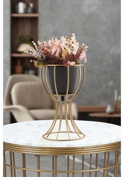 Anafor Saksılık Eskitme 25 Cm Siyah Saksı