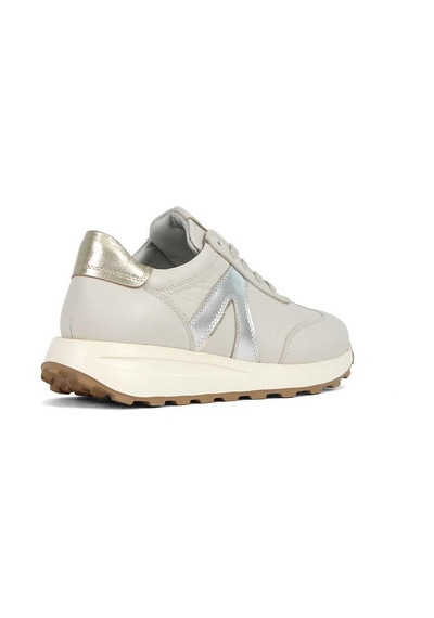 Kadın Bej Bağcıklı Deri Sneaker