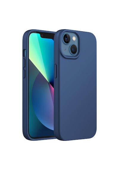 Apple Uyumlu iPhone 13 Mini  Silikon Kılıf - Pastel Renk Tonu Esnek Tam Koruma Kapak - Lacivert