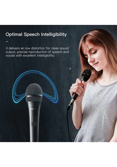 Fifine K6 Kablolu - Açma/kapama Tuşlu - Profesyonel - Vokal - Karaoke Dinamik Mikrofon