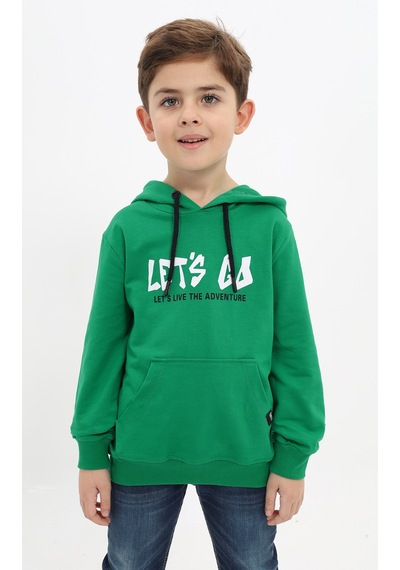 Toontoy Kids Toontoy Erkek Çocuk Relax Fit Kapüşonlu Cepli Baskılı Sweatshirt - 2 İplik Çimen Yeşili Toontoy Kids Toontoy Erkek Çocuk Relax Fit Kapüşonlu Cepli Baskılı Sweatshirt - 2 İplik Çimen Yeşili