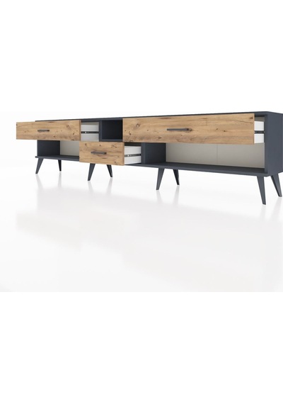 Arges Tv Ünitesi Tek Raflı 3 Çekmeceli 220x30x51 Antrasit-antrasit/çam Antrasıt/atlas Çam - Antrasıt Arges Tv Ünitesi Tek Raflı 3 Çekmeceli 220x30x51 Antrasit-antrasit/çam Antrasıt/atlas Çam - Antrasıt