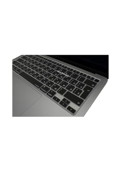 Rusça Klavye Koruyucu Macbook Air 13 A1932 A2179 A2337 M1 Uyumlu Uk Iso Ters L Enter İnce Silikon Russian Keyboard Cover Siyah