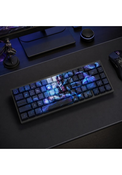 Özel Lol Snow Moon Ahri 68 Tuş Pbt Cherry Profil Boya Süblimasyon Yan Baskılı Mekanik Klavye Keycaps Seti