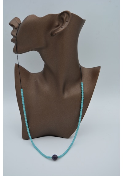 Stoneage Jewellery Lapis Lazuli Ve Turkuaz Doğal Taşlı  Kolye Gümüş