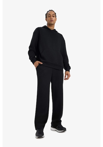 Defacto Boxy Fit Kapüşonlu Jakarlı Sweatshirt E9308ax25aubk81 Siyah