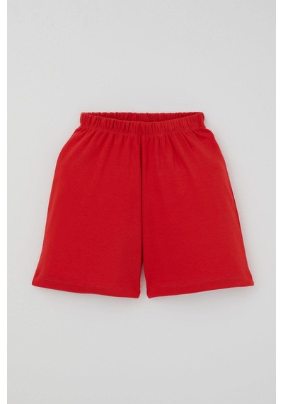 Breeze Kız Çocuk Şortlu Pijama Takımı Çilek Desenli 4-8 Yaş, Krem