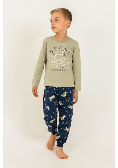 Rolypoly Erkek Çocuk Yeşil Space Adventure Uzun Kol Pijama Takım Rp3863-c-v1 Rp3863-c-v1