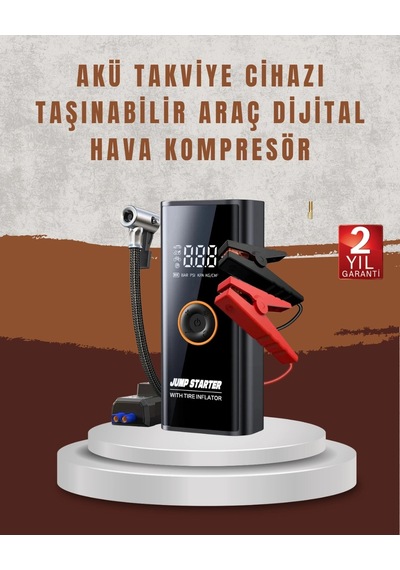Hubrendy Kargo Çok Fonksiyonlu Araç Yol Yardım Kiti Jump Starter Ve Lastik Pompası