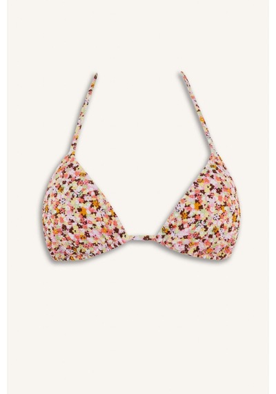 Defacto Regular Fit Çiçekli Bürümcük Üçgen Bikini Üstü-fall İn Love E2576ax25smrd194 Kırmızı