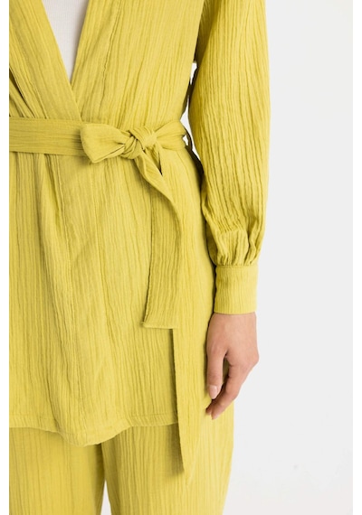 Defacto Relax Fit V Yaka Müslin Kimono C9694AX24SMGN741 Yeşil
