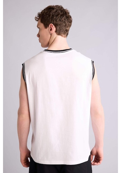 Defacto %100 Pamuk Oversize Baskılı Beyaz Atlet G5631ax26smwt34 Beyaz-wt34