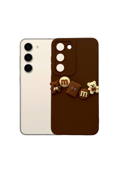Samsung Galaxy Uyumlu S23 Kılıf 3d M Bear Kamera Korumalı Silikon Kapak