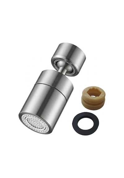 Sunup Sn-29317 Çift Hız Ayarlı Gümüş Renk Musluk Başlığı Tayzik Tasarruf Aparatı Gri