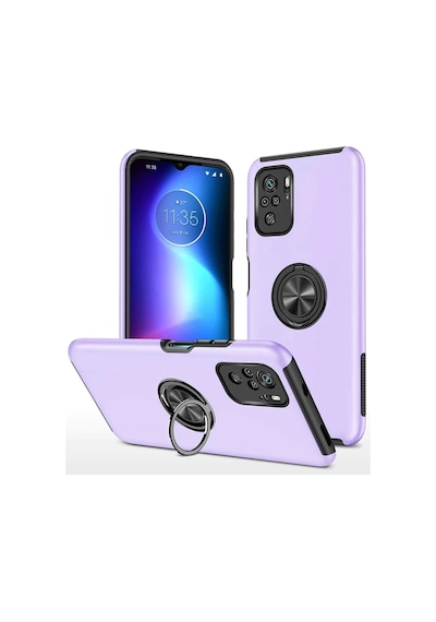 Xiaomi Poco F3 Uyumlu Kılıf Elit Yüzüklü Kapak - Mor