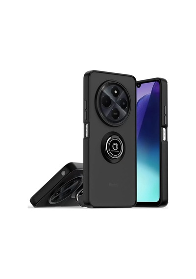 Newface Realme C75 4g Kılıf Montreal Yüzüklü Silikon Kapak - Siyah