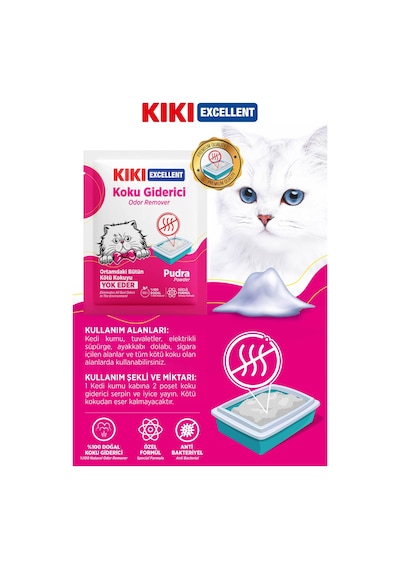 Kıkı Excellent Kedi Koku Giderici Pudra Kokulu 25 G