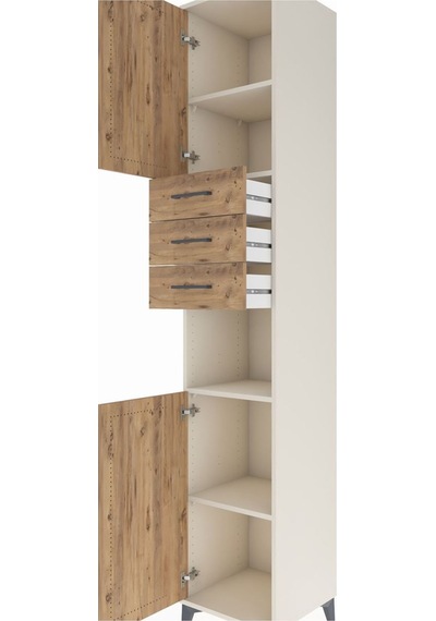 Hyperion Dolap 4 Raflı 3 Çekmeceli 2 Kapaklı 44x44x243 Aytaşı-çam Aytası
