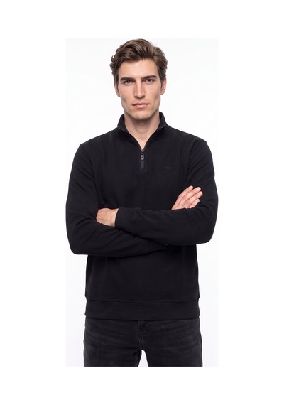 Mustang Antrasit Erkek Fermuarlı Basic Nakışlı Sweatshirt M6wm-swt1591