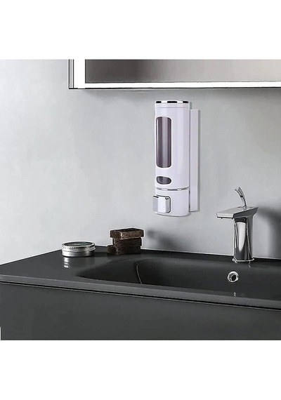 Vıvo Duvara Monte Manuel Sabunluk Sıvı Lavabo Sabunluk El Sabunu Beyaz Renk V-52 Beyaz