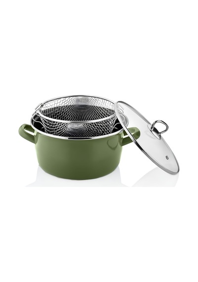 Pacı 22 Cm Zeytın Yesıl Kızartma Tenceresı 4.5 Lt Yeşil