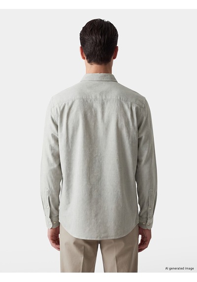 Lcwaıkıkı Classic Yeşil Regular Fit Çizgili Gabardin Erkek Gömlek