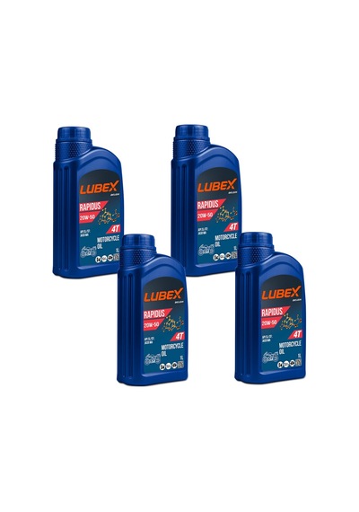 Lubex Rapidus 20W-50 1 L 4 Zamanlı Motosiklet Yağı (4 Adet)