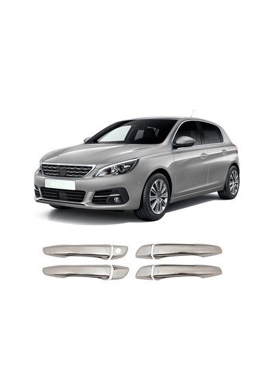 Peugeot 308 Uyumlu 2014 Ve Üzeri Krom Kapı Kolu 4 Kapı Paslanmaz Çelik