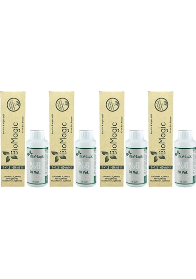 Biomagic Organik Amonyaksız Saç Boyası 6.03 Kahve Köpüğü + Oksidan 4 Adet (446407582)