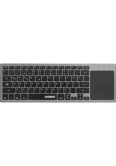 Everest EKW-61 Bluetooth+2.4 GHz TouchPad Mouse Q Mac/Win/Android/Uyumlu iOS Kablosuz TV Klavye