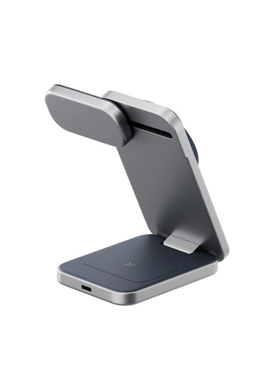 Magtrio Plus 3in1 Katlanabilir 15w Telefon Saat Apple Uyumlu AirPods Masaüstü Hızlı Şarj Standı - Lacivert