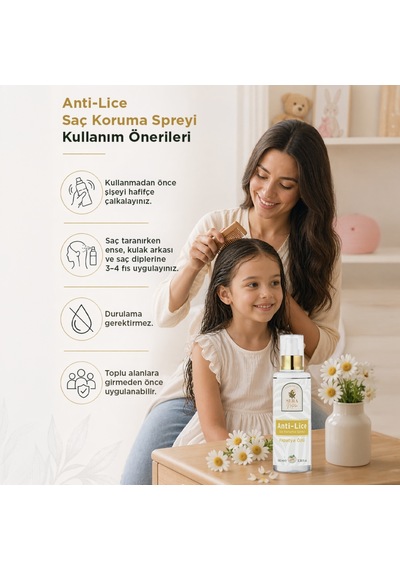 Sera Natura Anti-Lice Papatya Özlü Saç Koruma Spreyi 100 ML