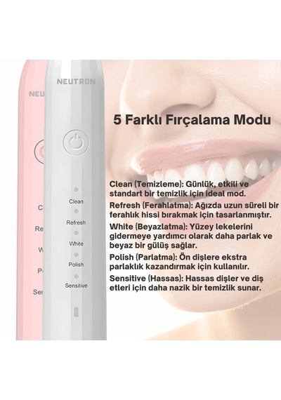 Neutron Şarjlı Sonik Diş Fırçası, Şarjlı Beyaz Diş Fırçası