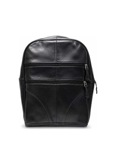 Levano Leather Hakiki Dana Derisi Siyah Kadın Sırt Çantası Çok Bölmeli, Fermuarlı, Ayarlanabilir Askılı Günlük Deri Çanta Siyah