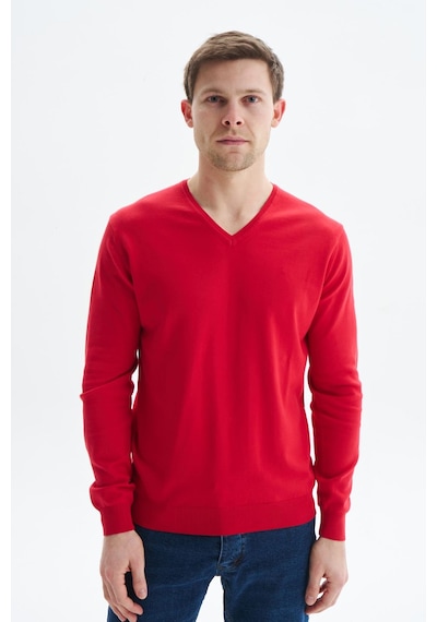 AR-MA Arma Erkek Slim Fit Basic V Yaka Triko Kazak K9kro0852 Kırmızı