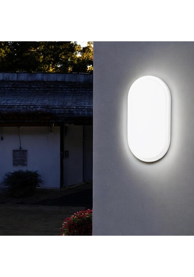 Horoz Aydos 15w Oval Beyaz Led Nem Su Geçirmez Banyo Bahçe Modern Tavan Lambası Beyaz Işık Beyaz