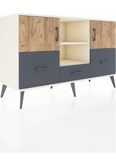 Hyperion Konsol 4 Raflı 3 Çekmeceli 3 Kapaklı 132x44x83 Aytaşı-çam/antrasit Çam/antrasit Hyperion Konsol 4 Raflı 3 Çekmeceli 3 Kapaklı 132x44x83 Aytaşı-çam/antrasit Çam/antrasit