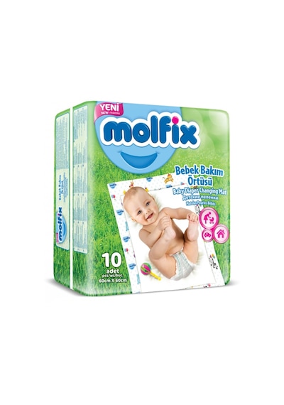 Molfix Bebek Bakım Örtüsü 60 x 60 CM 8 x 10 Adet