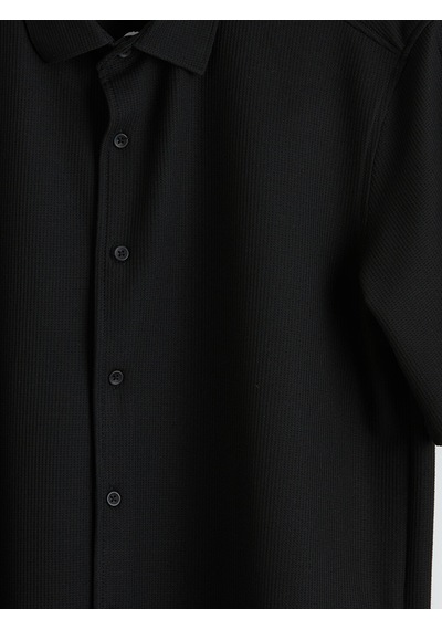 Lcw Vision Siyah Regular Fit Erkek Dokulu Gömlek