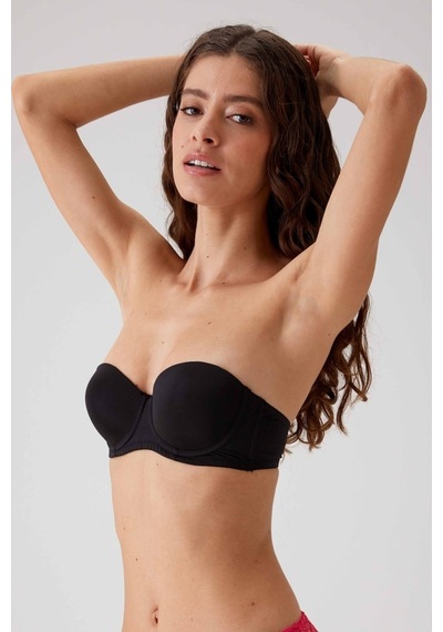 Pierre Cardin Pisa Push-up Straplez Sütyen 6027 Siyah