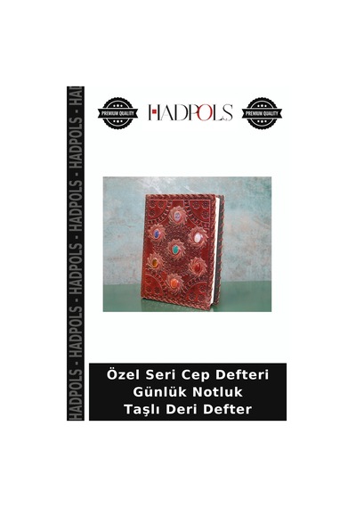 Özel Seri Cep Defteri Günlük Notluk Taşlı Deri Defter Çok Renkli